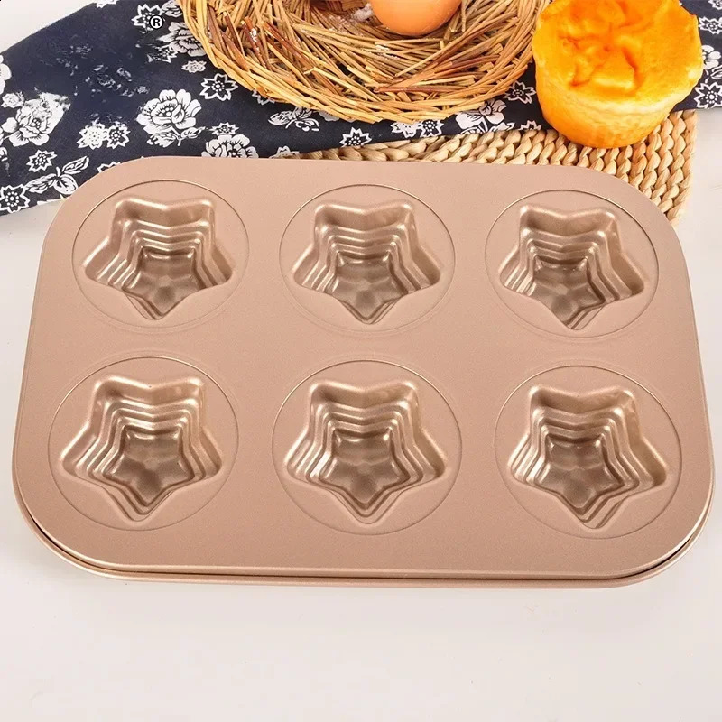 4-12cup Star Shape Baking Tools Pentagram Mousse Cake Pan Non-Stick Madeline Mold Pastry Tray Mini Donut Bakeware Muffin 240731