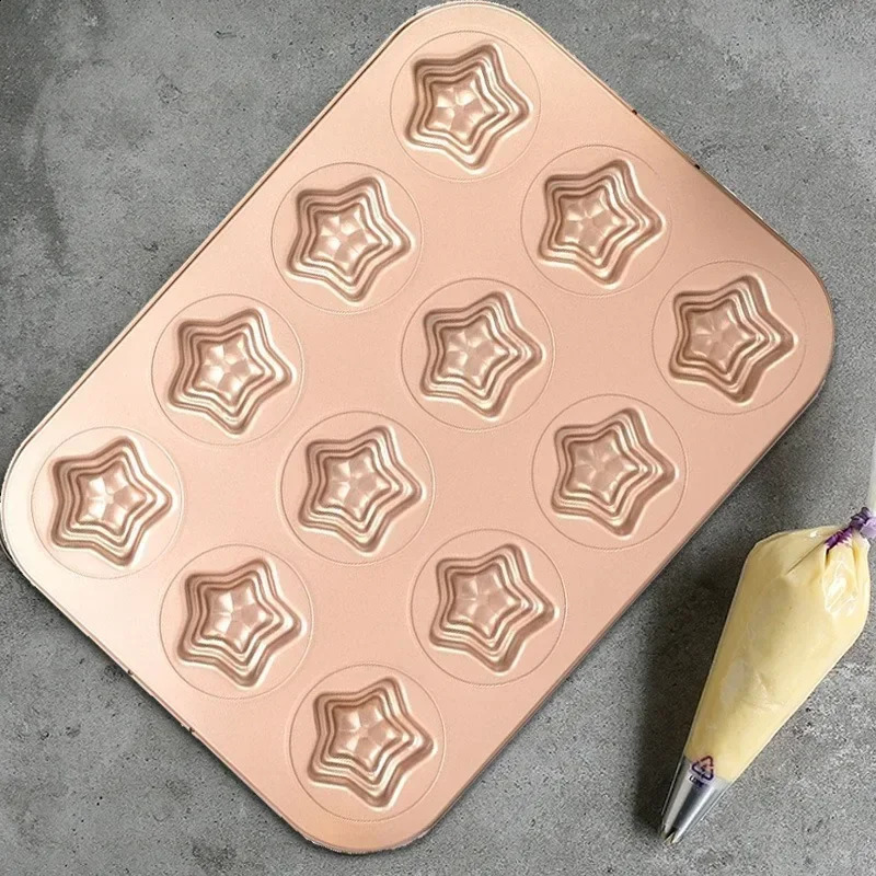 4-12cup Star Shape Baking Tools Pentagram Mousse Cake Pan Non-Stick Madeline Mold Pastry Tray Mini Donut Bakeware Muffin 240731