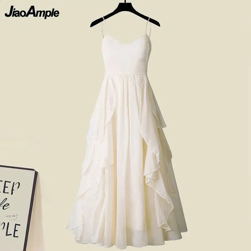 Womens Summer Fashion Short Sleeved ShirtSling Skirt Two Piece Suit Korean Elegant Short Top Dress Matching Set 240823