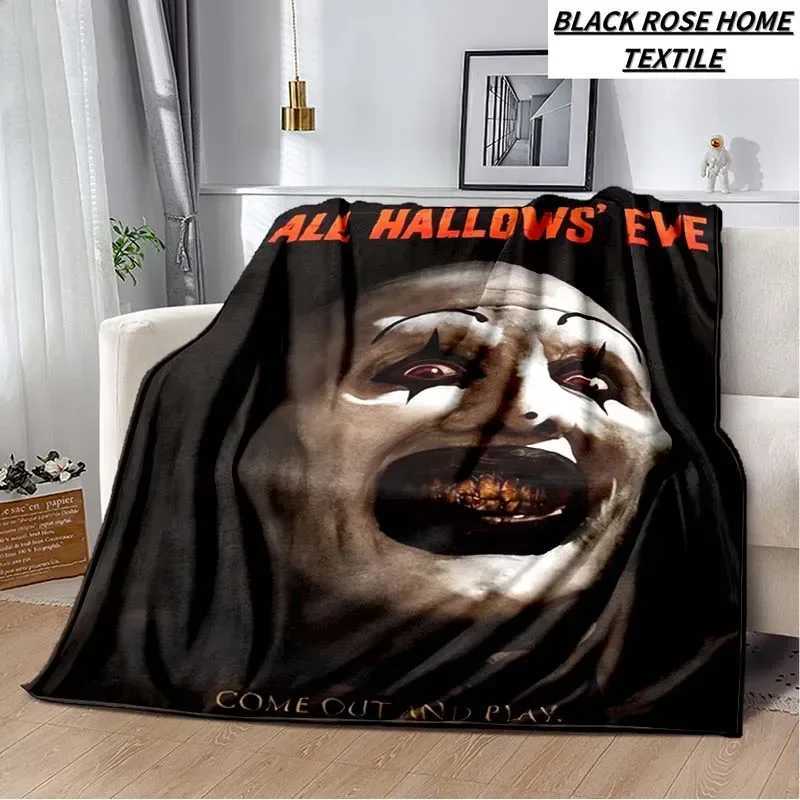Fashion Art 3D Print Horror Movie Terrifier Blanket Family Living Room Sofa Sleeping Blanket Bedroom Childrens Warm Bed Sheet Y240730