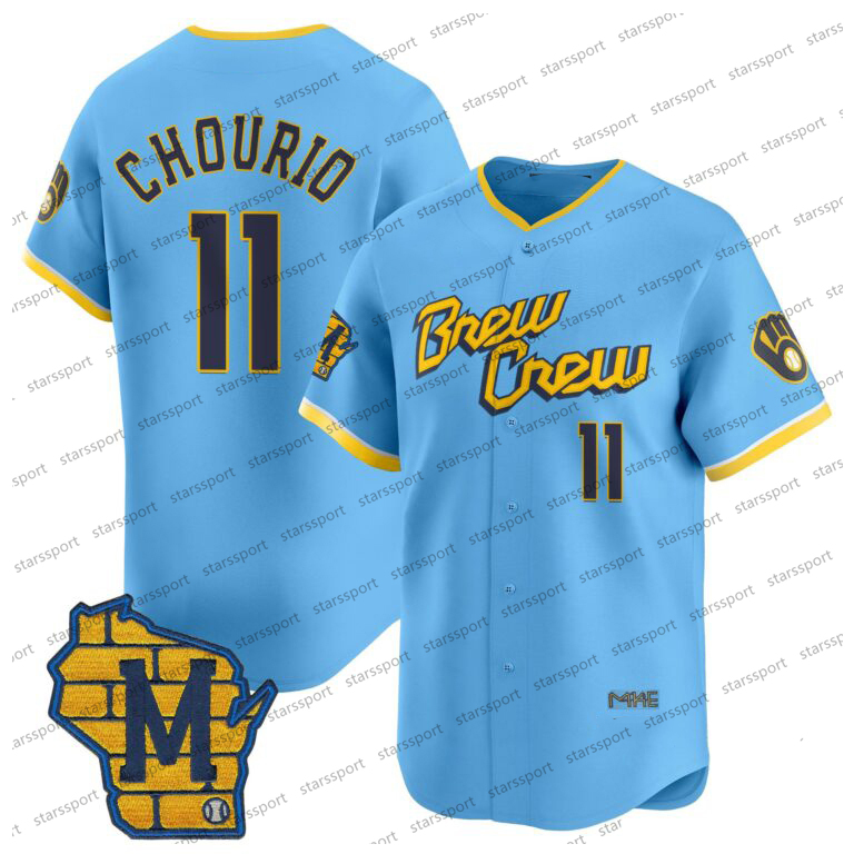 Milwaukee Christian Yelich Brewer Baseball Jersey Jackson Chourio Adames Hoby Milner William Contreras Brice Perkins Mitchell Frelick Turang Monasteri