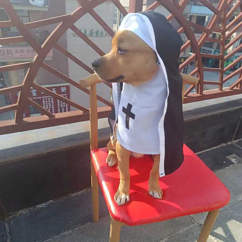 Halloween Dog Costumes Funny Pet Clothes Nun Headwear Cosplay Costume Sets Novelty Small Medium Dogs Cats Pet Products DecorateXJ240731