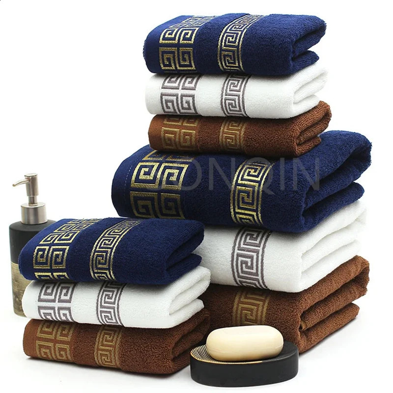 Thickened Cotton Bath Towel Increases Water Absorption Adult Solid Color Golden Silk Soft Affinity Face 240730