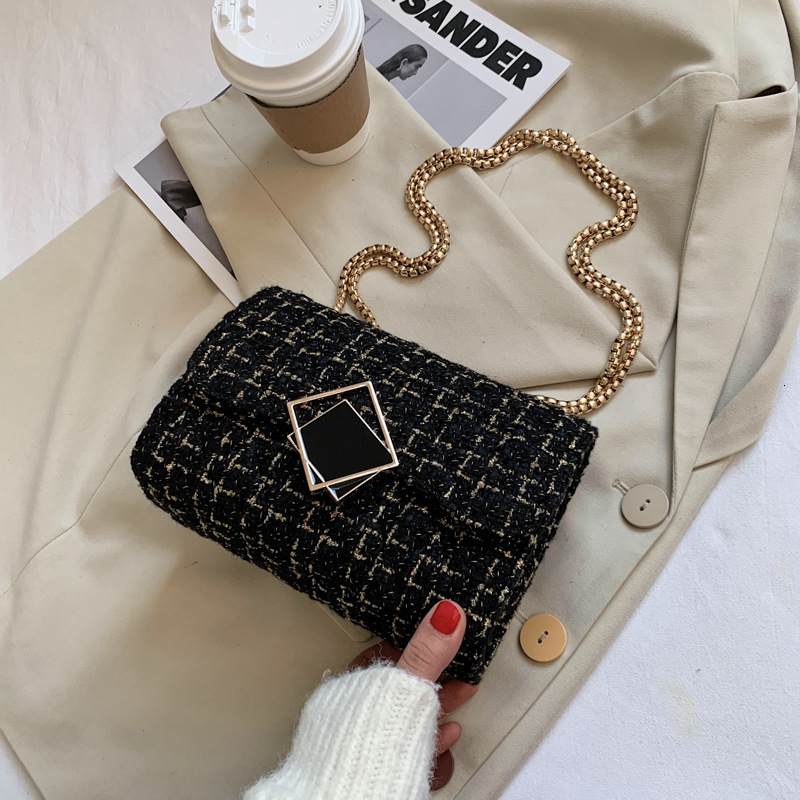 Woolen ins women's new trend 2024 popular Korean version fashion chain shoulder crossbody bag H731#27 ddmy ac1e