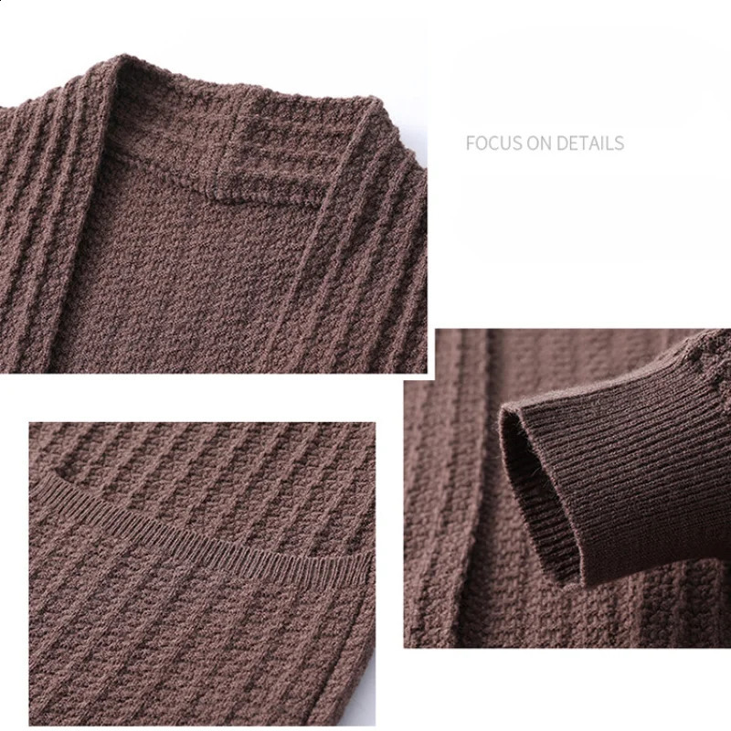 Mens Business Fashionable Knitted Autumn and Winter Sweater Coat Daily Warm High Quality Casual 240730