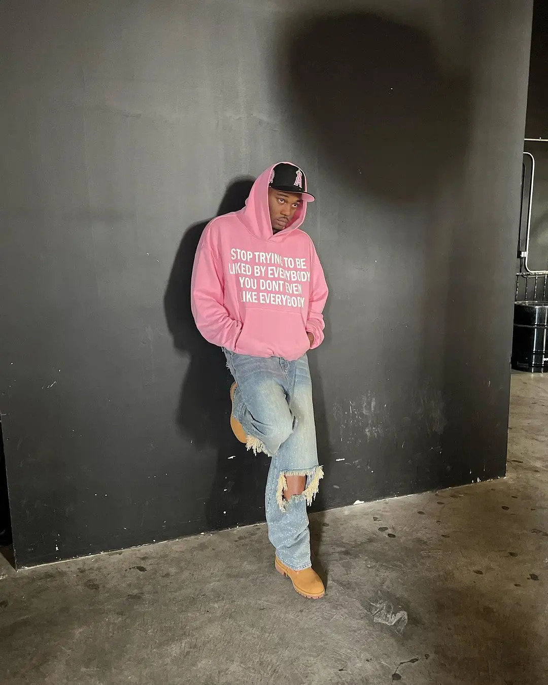 Men Clothing Sweatshirts for Man Hoodies Big Size Y2k Pink Letter Oversized High Street Casual Hooded Unisex Pullover Loose 241016