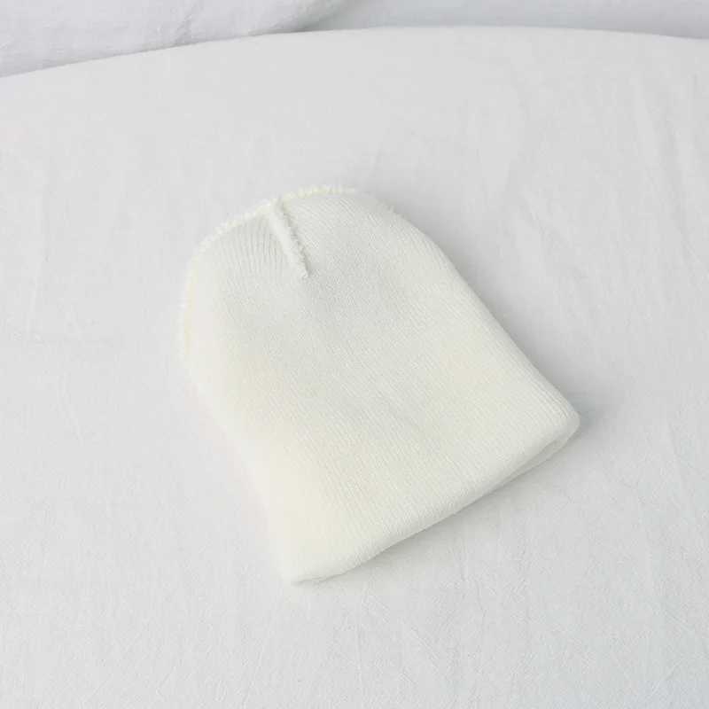 Korean Baby Autumn Cute Bear Knitted Warm Newborn Hat Baby Beanie Solid Color Baby Girl Boy Soft Crochet Hat W241213