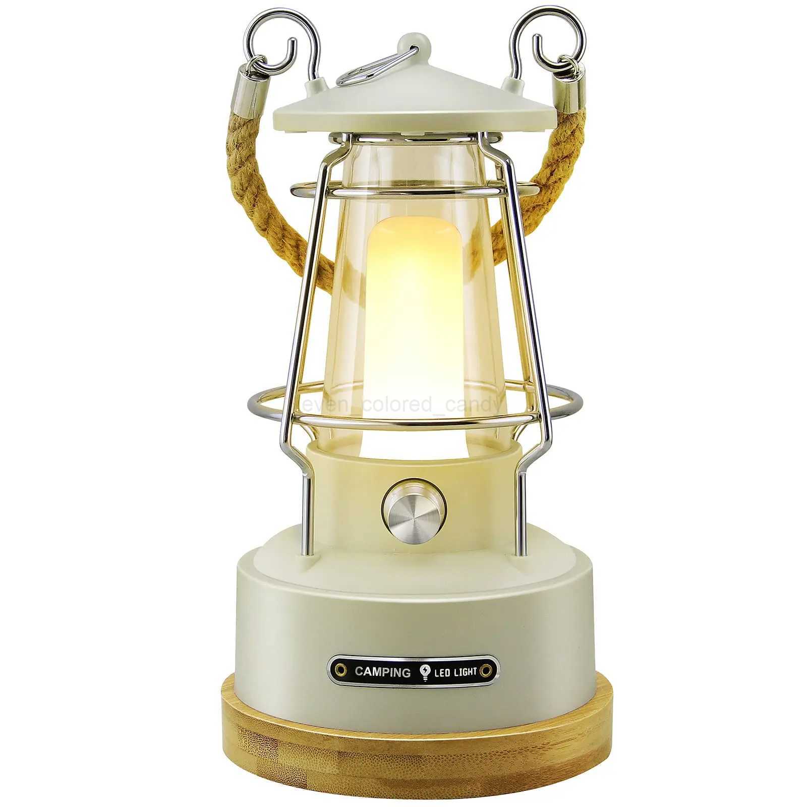 VN Retro Handle Camping Lantern Rechargeable Dimmable LED Vintage Lanterns Battery Powered Waterproof LED Retro Camping LightsB240731