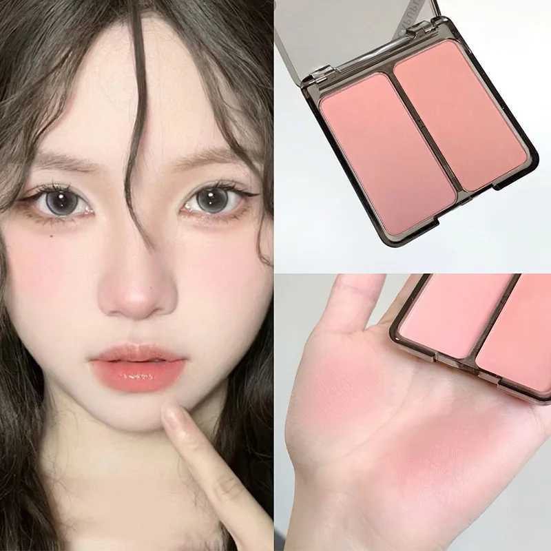 Bicolor Powder Blusher Palette Matte Natural Cheek Tint Brighten Waterproof Face Contouring Cosmetics Blush Powder Korean MakeupXJ241111