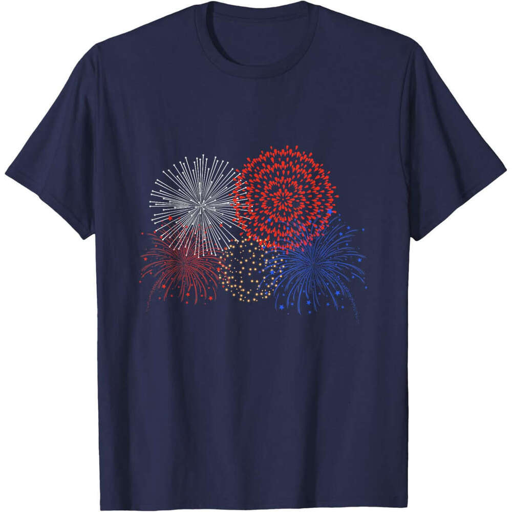 T shirt Mens 4th Of July Red White And Blue - Fireworks Show USA Flag T-Shirt shirts tshirt graphic tee Casual tops summer clothes Short sleeve Free s