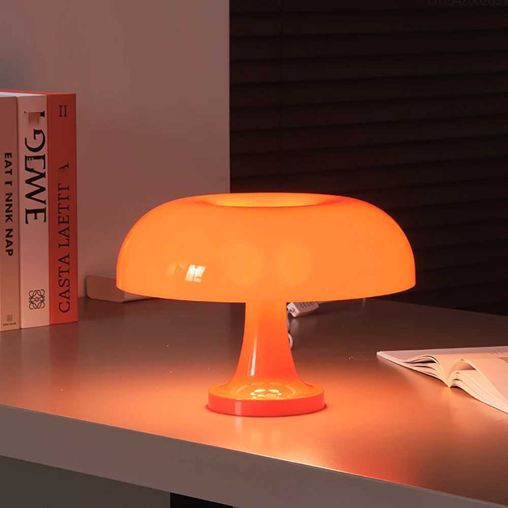 Classic Mushroom Modern Bauhaus Art Bedroom Bedside Lamp Danish Designer Orange Decorative M251114