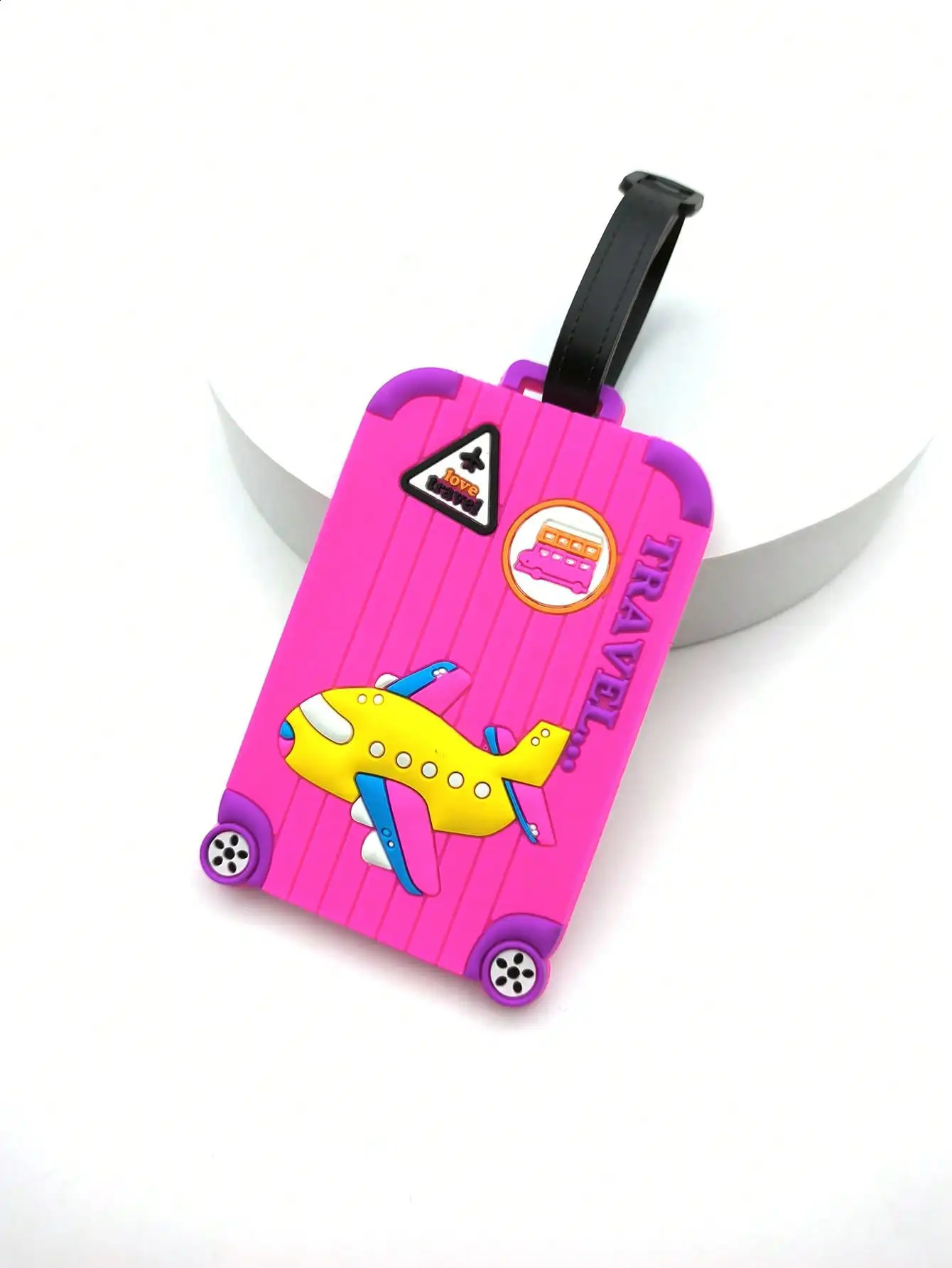 1 Creative Aircraft Multi Color Luggage Tag Airport Travel Essential Loss Prevention Hanging Male Female 240730