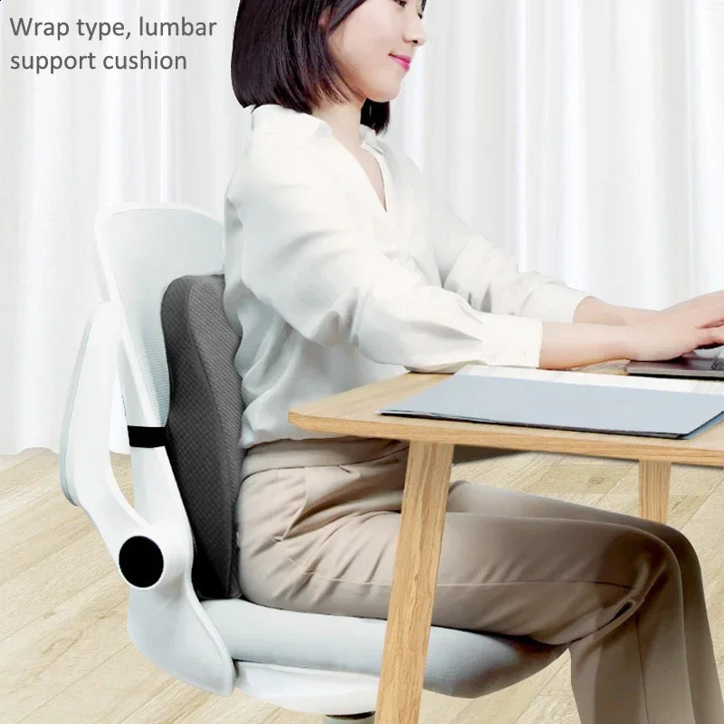Memory Foam Seat Cushion Waist Back Support Pillow Set Orthopedic Ergonomic Coccyx Relief Hip Lumbar Pad for Office Chair Car 240730