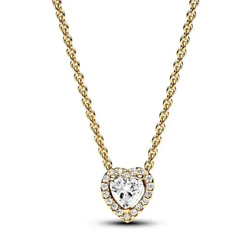 Classic 925 sterling silver new heart-shaped pendant necklace in various colors luxurious charm jewelry festival gift W240731