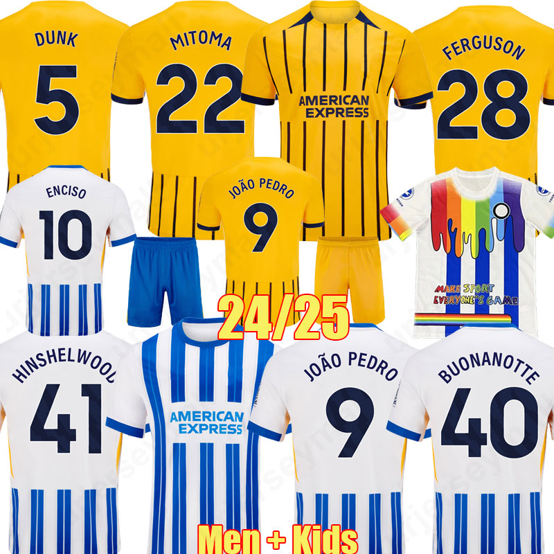 24 25 LAMPTEY WEBSTER DUNK Pre match Home soccer jerseys GROSS 2024 2025 VELTMAN Seagulls football shirt MARCH ADINGRA FERGUSON mens suit MAN KIDS KITS top uniforms