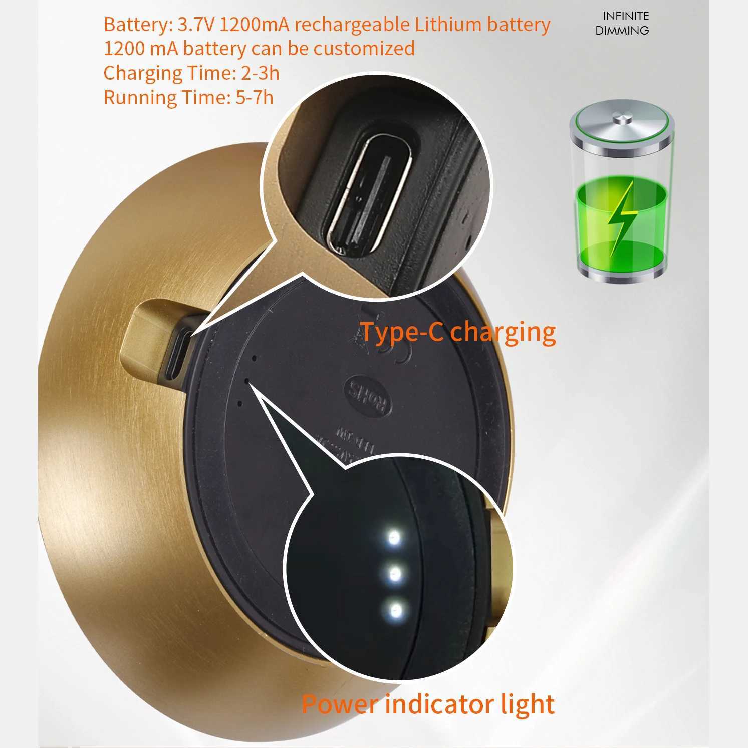 LED Aladdin candlelight camper table lamp rechargeable camper waterproof warm light candle lamp dinner atmosphere table lamp B240904