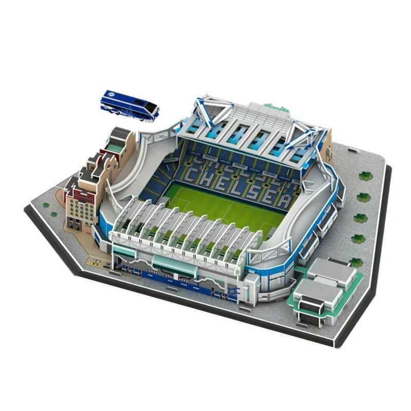 DIY Chelsea Stamford Bridge Football Stadium 3d Stereo Puzzle Model SZM240731