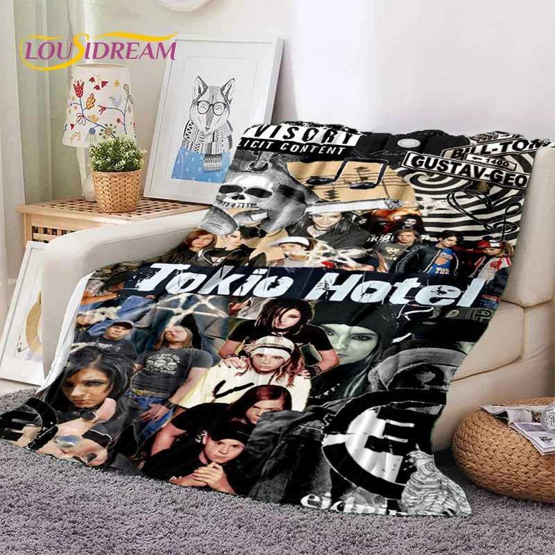 3D Rock Band Tokio Hotel Bill Kaulitz Soft Flannel BlanketsThrow Blanket Comfortable Blanket for Picnic Beds Sofa Home Bedroom Y240730