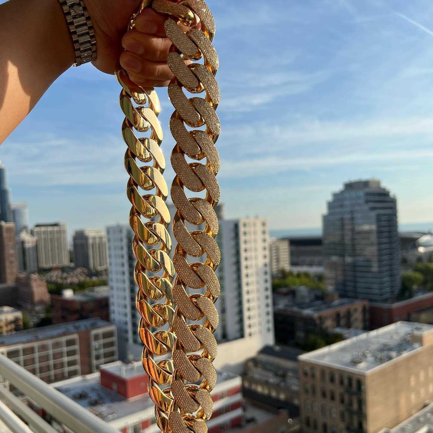 Iced Out 20 MM VVS Moissanite Dia Thick Prong Link Chain Sterling Sier Miami Cuban Necklace for Men Gifts