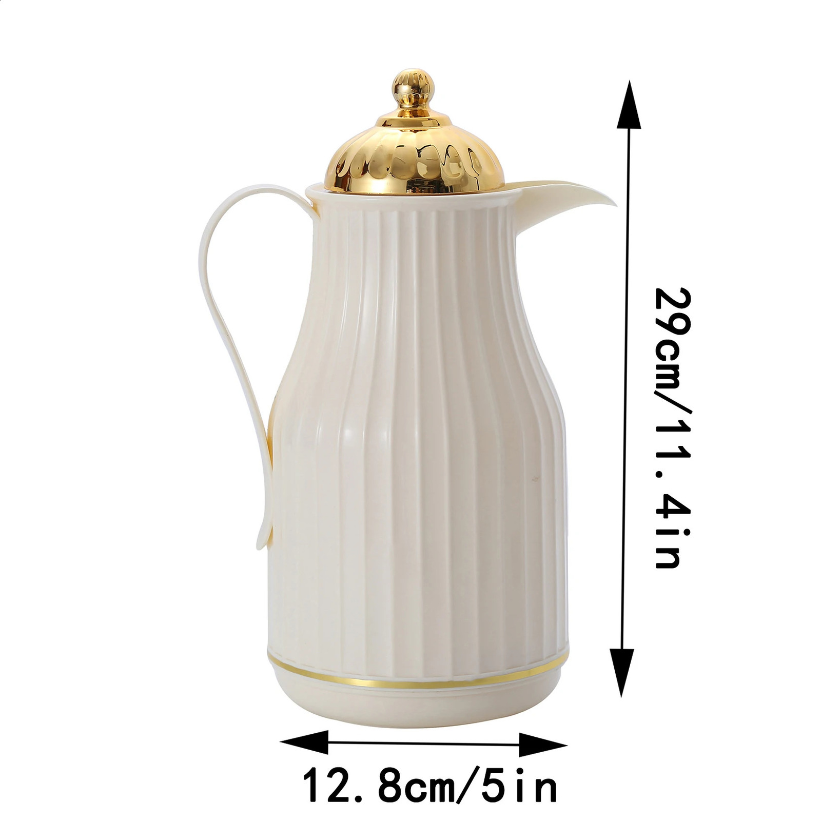 1 coffee pot 1000ml/33.8 oz plastic shell glass inner liner vacuum thermos flask thermos cup black tea pot 240731