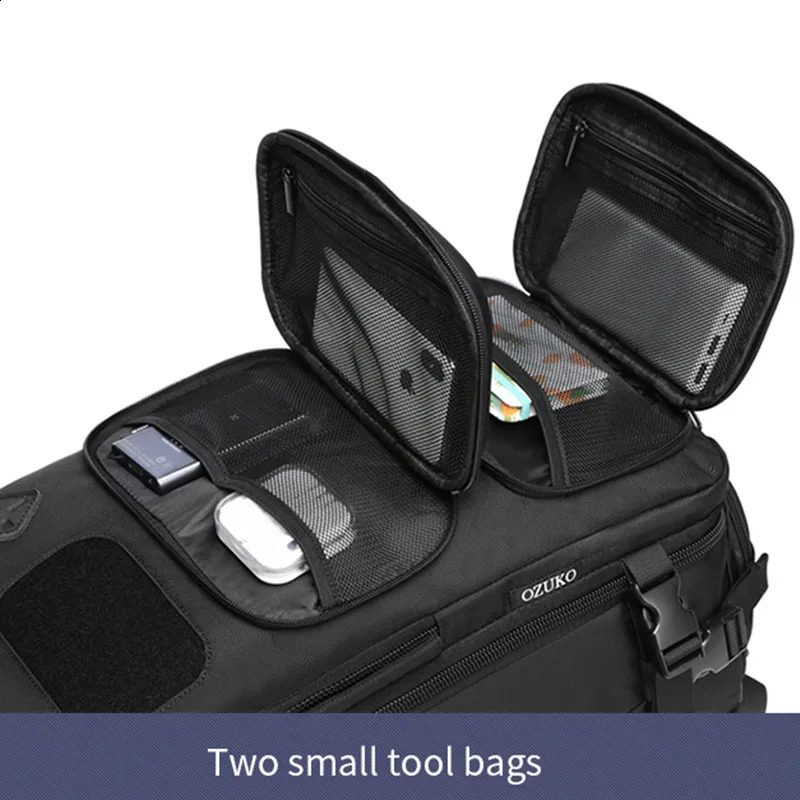 OZUKO Mens Backpack Anti theft 17 inch Multi functional Business Laptop Waterproof USB Outdoor Travel Single Bag Mochila 240730Zl