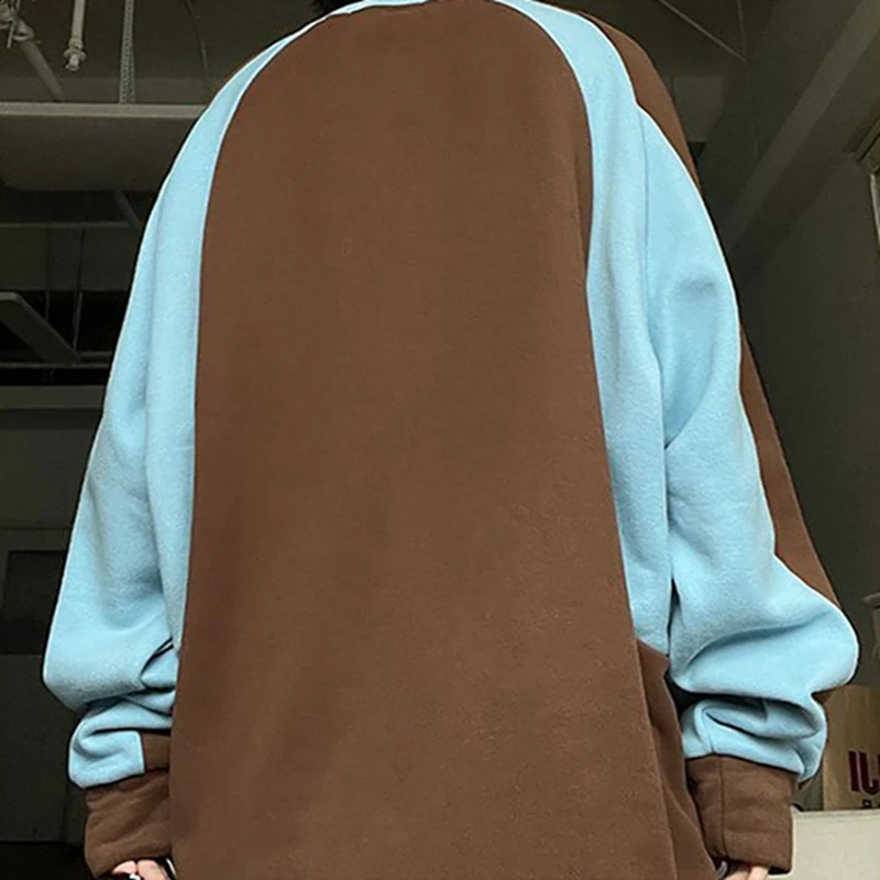 Y2K Stitch Hoodies Women Men Korean Fashion O Neck Loose Long Sleeve Top Pullover Harajuku Streetwear Vintage Couple Sweatshirt 240813
