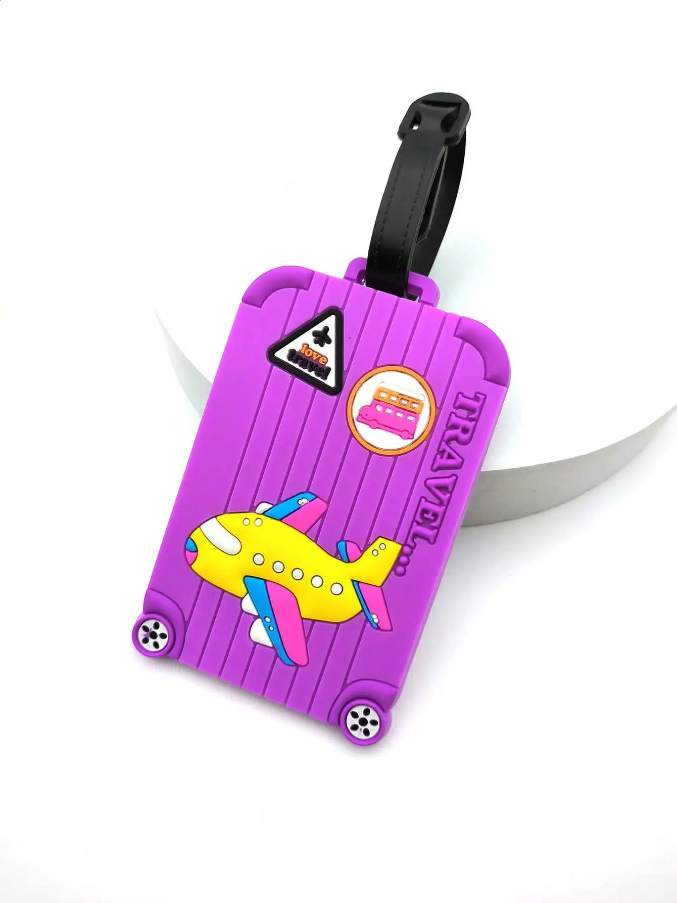 1 Creative Aircraft Multi Color Luggage Tag Airport Travel Essential Loss Prevention Hanging Male Female 240730