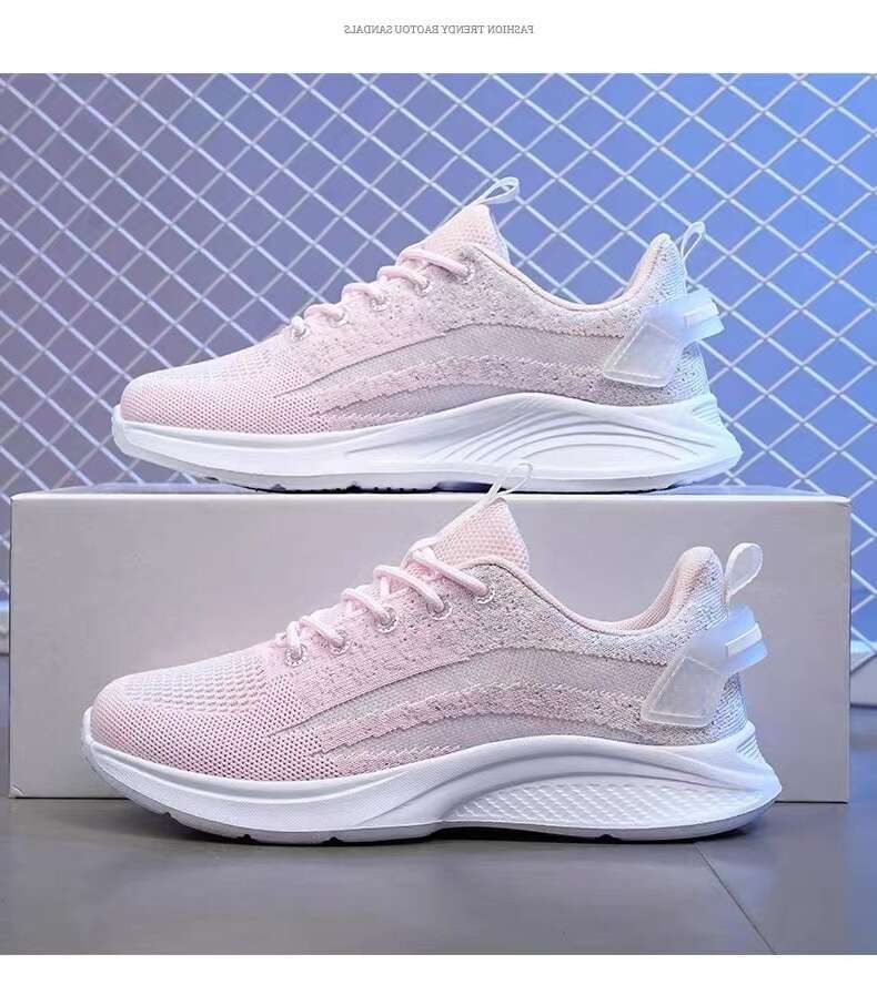 S Ladies Ddmysports Running Fiess Soft Dancing Flat Mesh Surface Breathable Fly Tide Shoes Outdoor Shoes oft urface hoes hoes