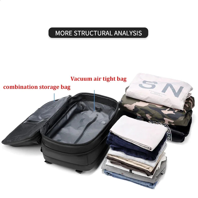 Travel Men 17 inch Laptop Backpack vacuum compression Business Large Capacity school expand outdoor backpack y260611 - view 4
