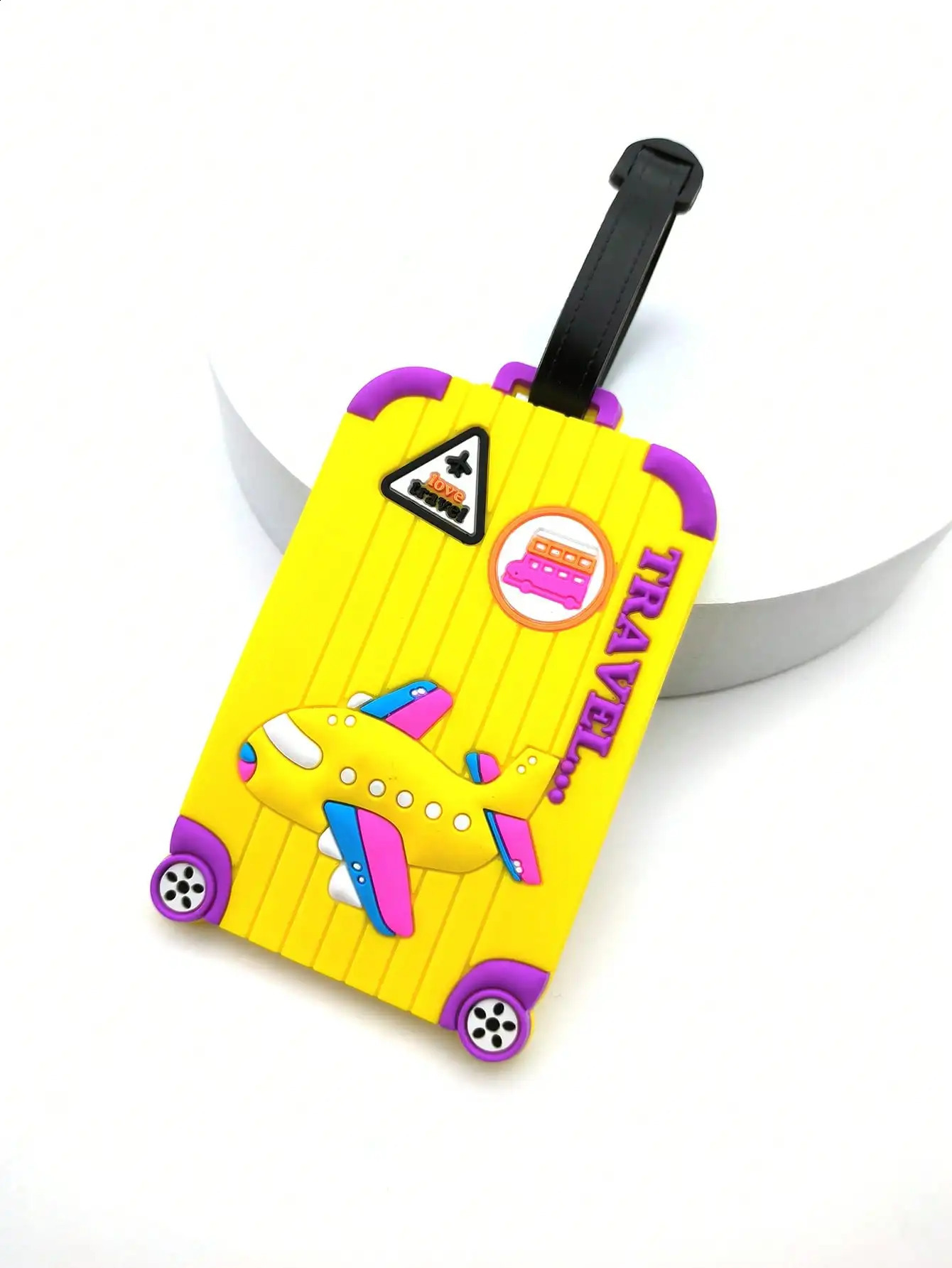 1 Creative Aircraft Multi Color Luggage Tag Airport Travel Essential Loss Prevention Hanging Male Female 240730