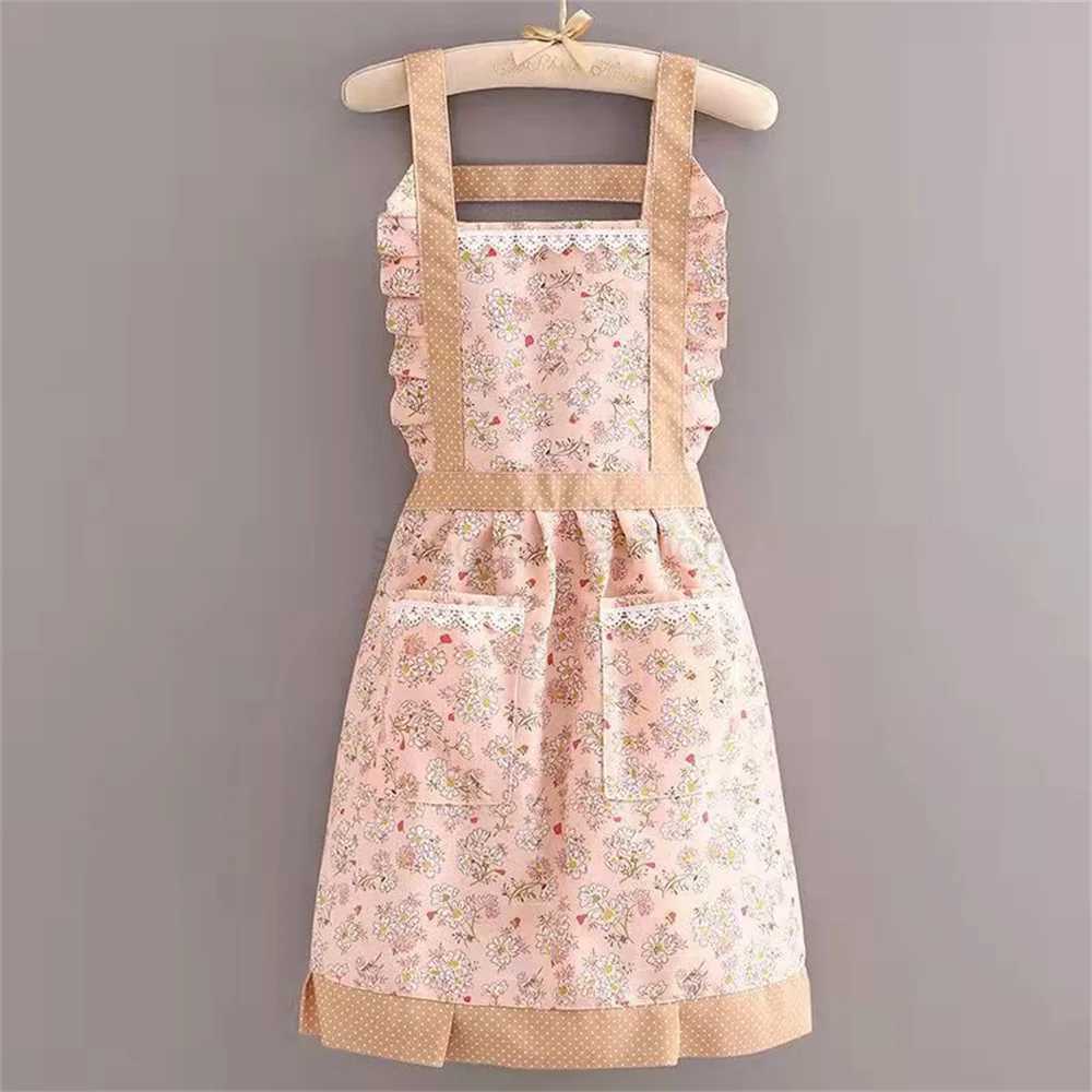 Cute Maid Outfit Oil And Stain Resistant Apron With Waistband Kitchen And Restaurant Work ClothesXJ240731