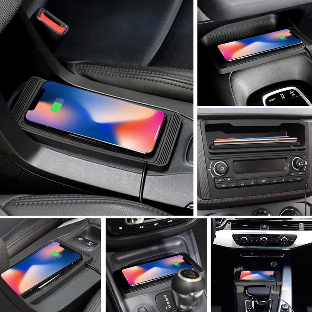15W Wireless Charger Station Car Non-Slip Silicone Pad USB Type C Fast Charging Mat Stand For iPhone 13 14 Pro Max SamsungM240731