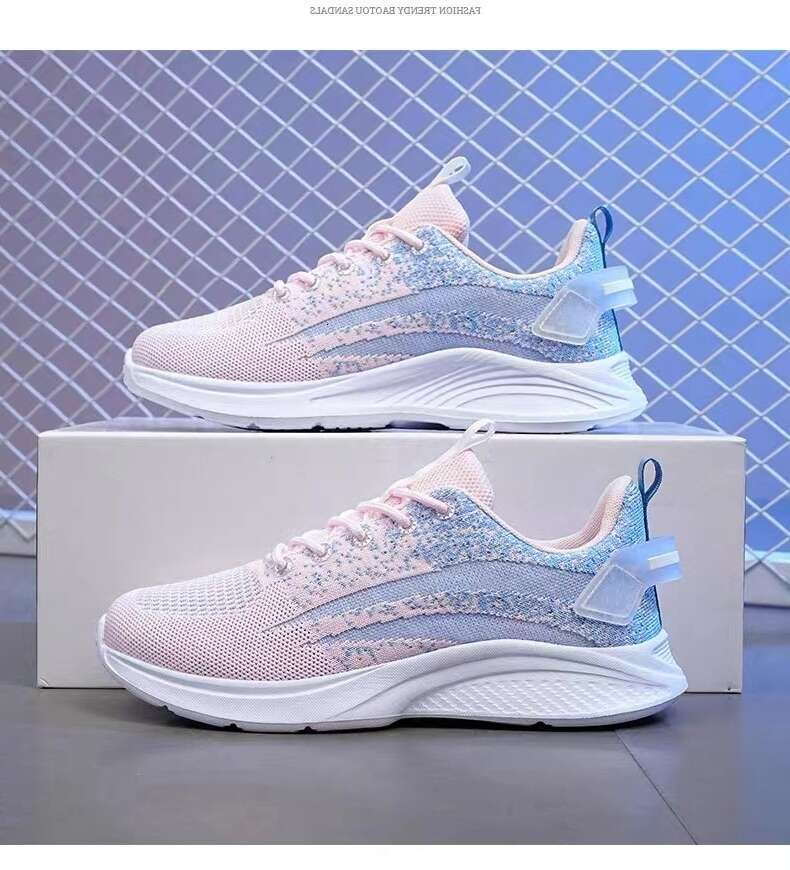 S Ladies Ddmysports Running Fiess Soft Dancing Flat Mesh Surface Breathable Fly Tide Shoes Outdoor Shoes oft urface hoes hoes