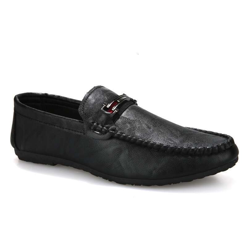 2024s 2024 New Comfort British Social Loafers Men'S Black Summer Lightweight Fashion Shoes Men'S Slip-On Men'S Shoes