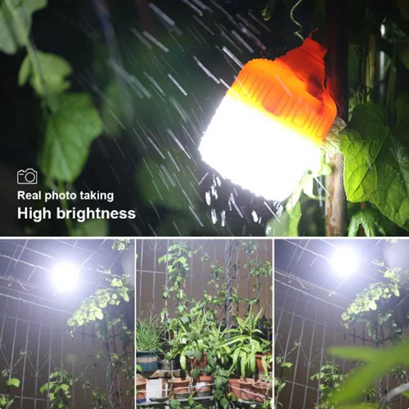1PC Outdoor USB Rechargeable LED Lamp Bulbs 100W Emergency Light Hook Up Camping Fishing Portable Lantern Night Lights LT082B240731