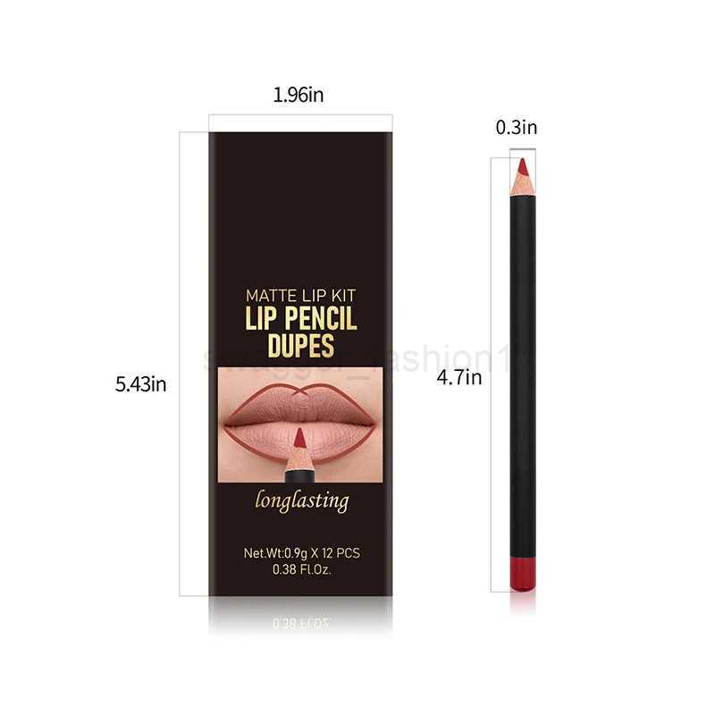12 Colors Matte Lipstick Lip Liner Set Nude Color Lasting Non-removal Makeup Lipliner Waterproof Sweat Proof Soft Pencil MakeupXJ240731