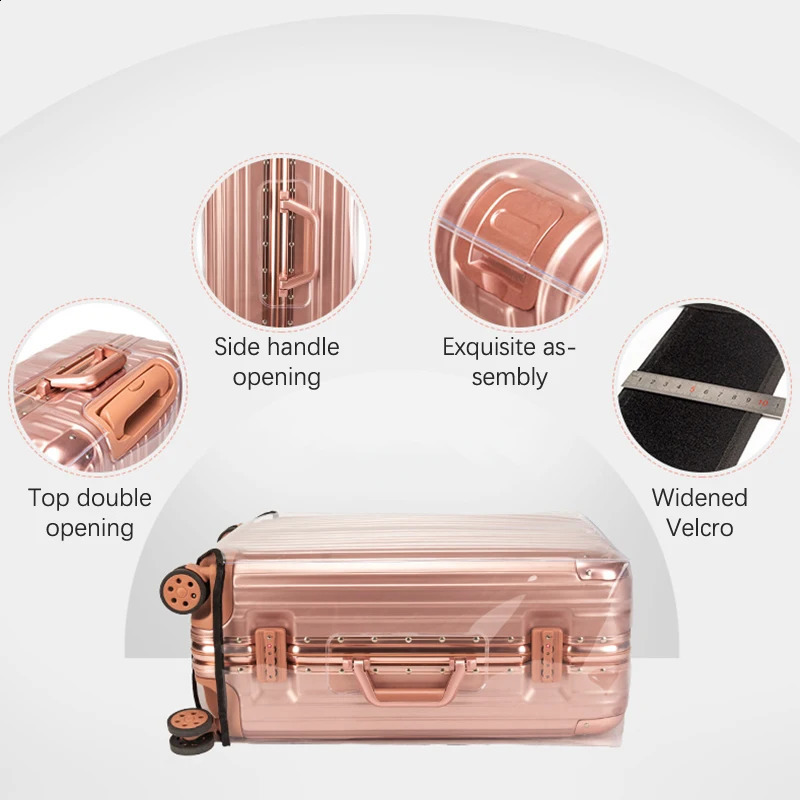 Fashionable transparent PVC luggage cover protector durable dustproof travel 240730