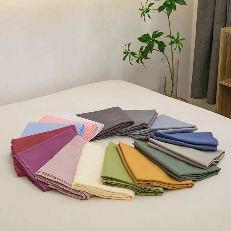 Solid Color Washed Cotton Bed Sheets Two Pillowcases and A Sheet Three-piece Set Single Item Simple Student Dormitory Single Y240730