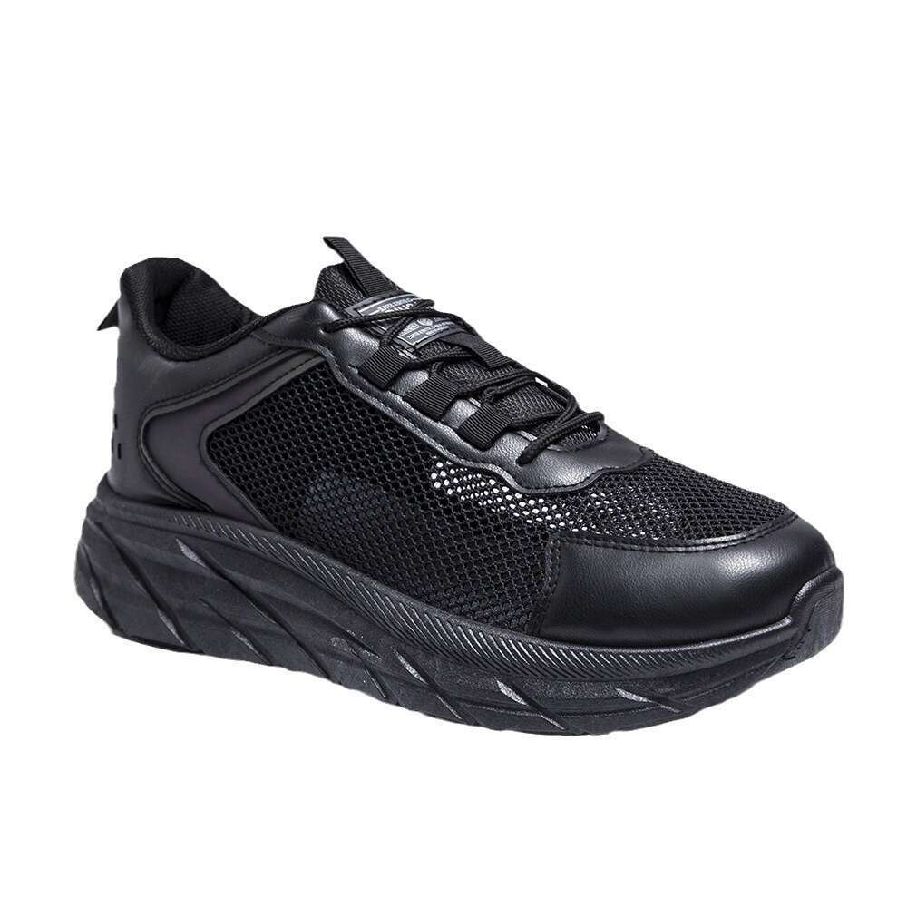 Men's Breathable Large Mesh Sneakers Fashion Thick Bottom Trend Daddy Shoes Comfortable Soft Sole grey ss size