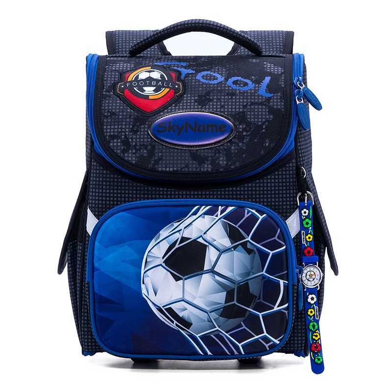 Orthopedic School Backpack For Boys 3D Cartoon Football School Bag Children 1 Grade Backpacks Kids Satchels Bookbag Russia BrandCL240730