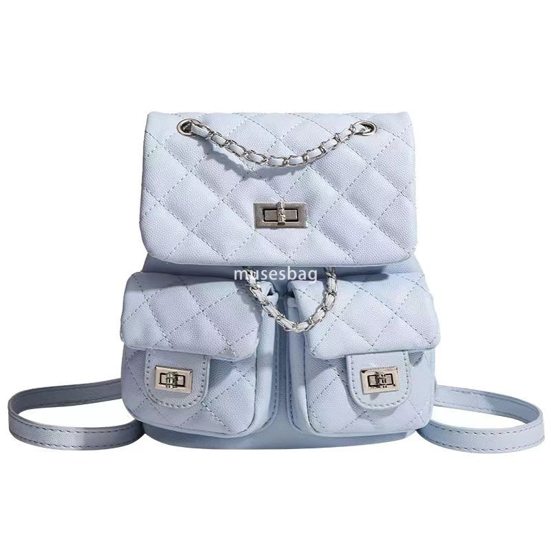 Small crowd texture bag women new style small fragrant chain backpack casual diamond lattice backpack tide