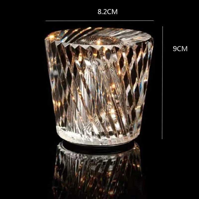 New crystal lamp creative diamond LED rechargeable table lamp bar table lamp atmosphere bedroom bedside atmosphere lamp B240904