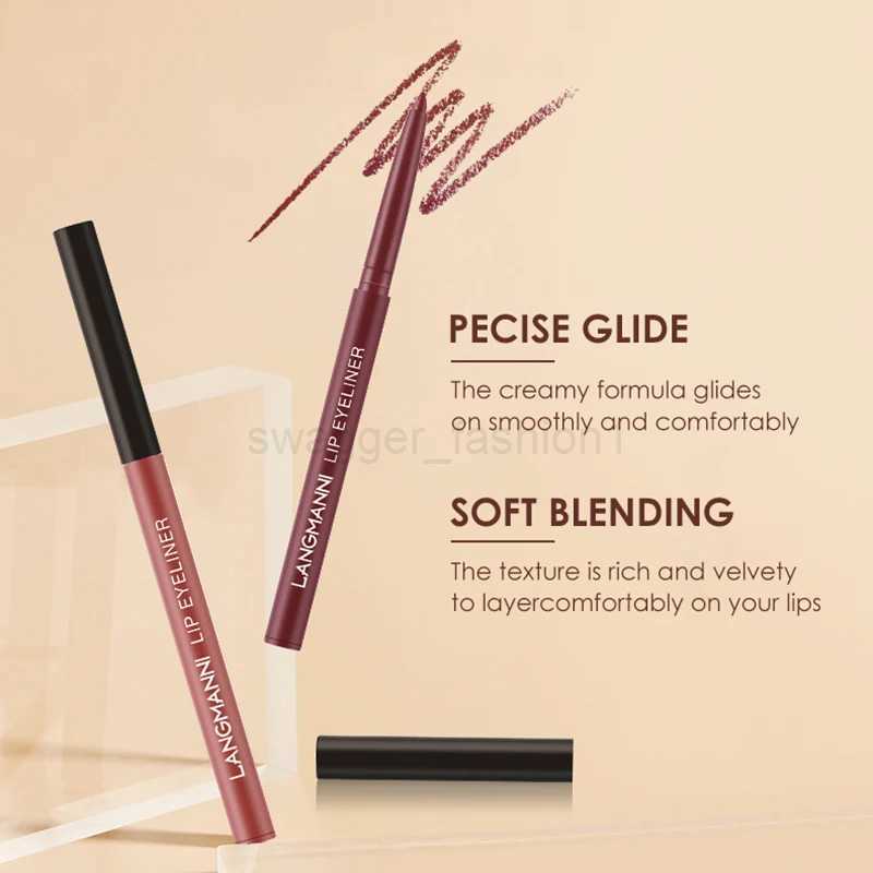 2pcs/set Lip Liner Pencil Nude Lip Gloss Combination Makeup Liquid Lipstick Waterproof Sexy Red Lip Contour Tint Kit CosmeticsXJ240731