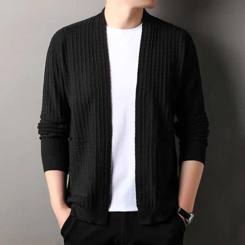 Mens Business Fashionable Knitted Autumn and Winter Sweater Coat Daily Warm High Quality Casual 240730