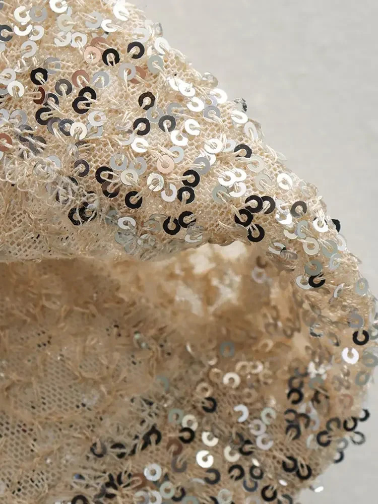 Summer Sequins Sliver Sparkling Patchwork Mini Dress Women O-neck Sleeveless Bodycon Dresses Lady Partywear Club Vestido 240731