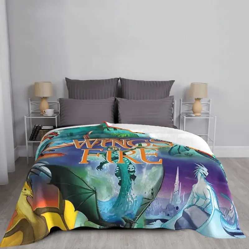 Wings Of Fire All Together Flannel Throw Blanket dragon fantasy moon ocean Blankets for Sofa Travel Super Warm Bed Rug Y240730