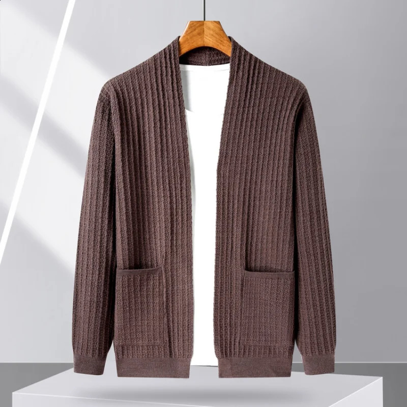 Mens Business Fashionable Knitted Autumn and Winter Sweater Coat Daily Warm High Quality Casual 240730