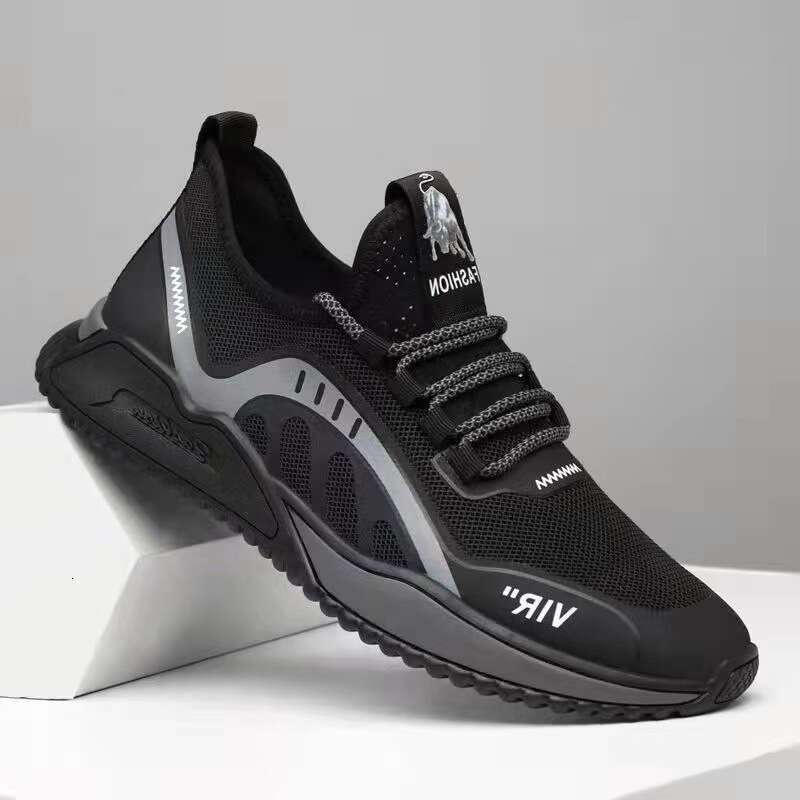 Men Lightweight Sneaker Casual Mesh Breathable Black White Sports Running Shoes 456
