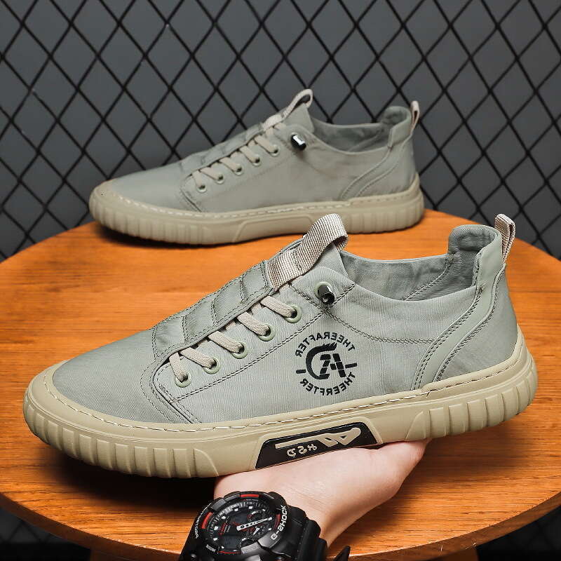 S Casual Ddmysports Breathable Board New Summer Trend Hot Canvas Men Fashion Shoes Ice Silk Slip On Grey Outdoor Shoes ummer hoes ilk lip hoes