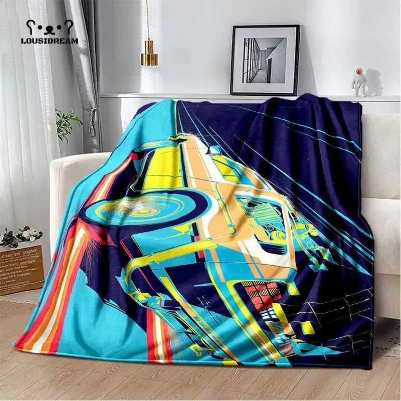Classic Movie Back To The Future Flannel Throw Blanket Cartoon Blankets Sofa Cover Travel Camping Living Room Bedroom Decoration Y240730